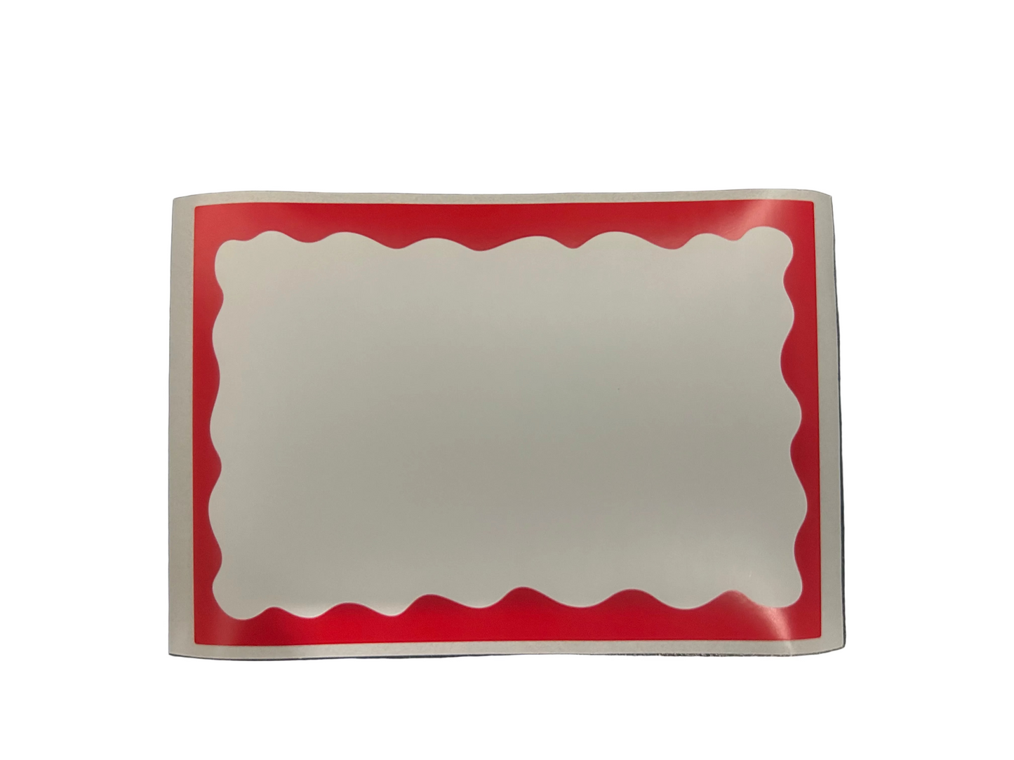 UAS Blank Eggshell Stickers- Red Wavy Border Pack of 50