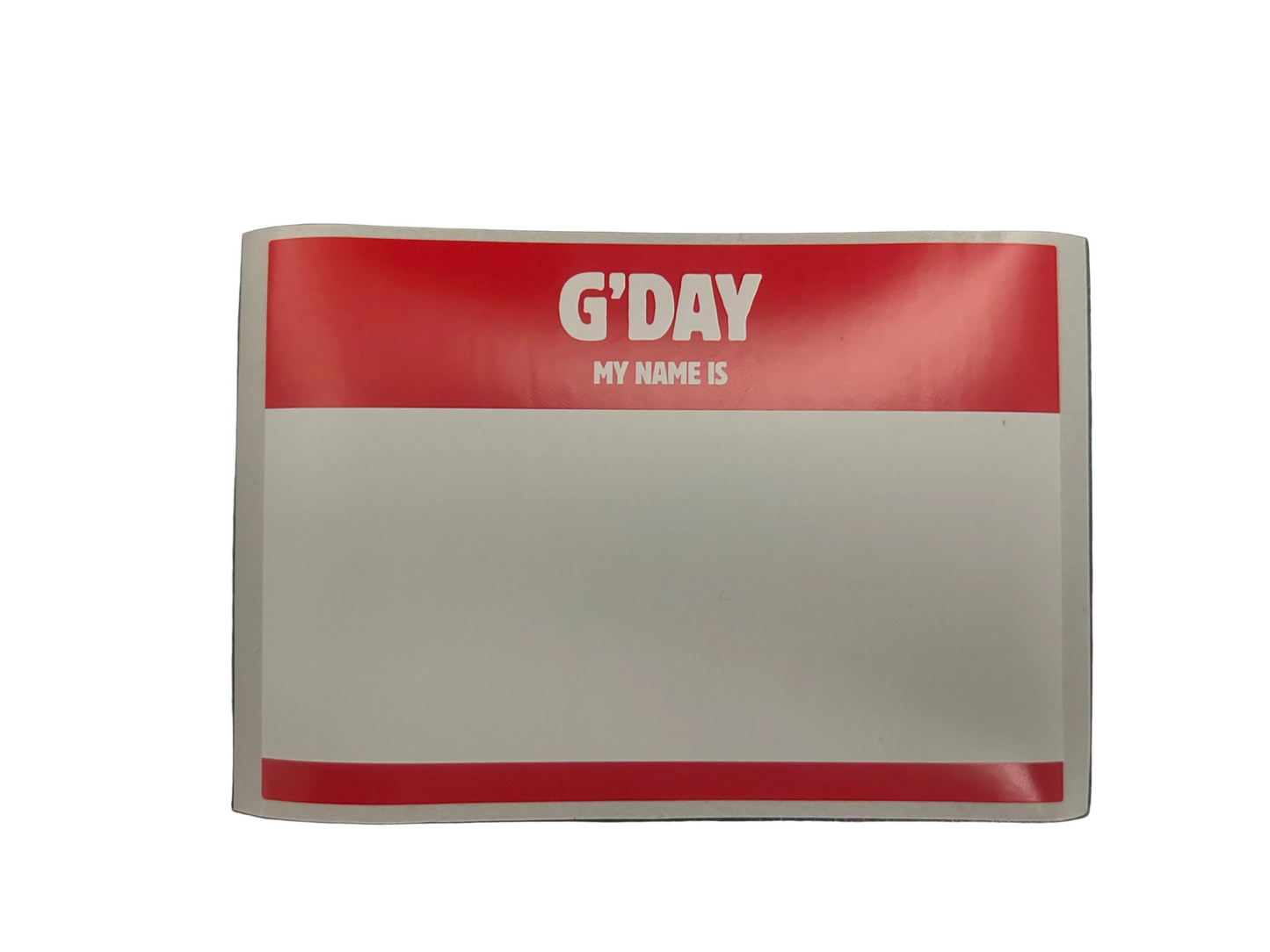 UAS Blank Eggshell Stickers- G’day My Name Is- Red Pack of 50
